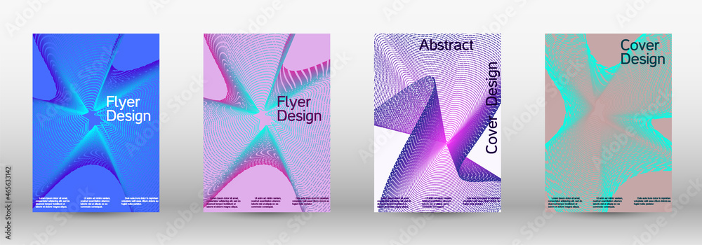 A set of modern abstract covers. Creative backgrounds from abstract lines to create a fashionable abstract cover, banner, poster, booklet.