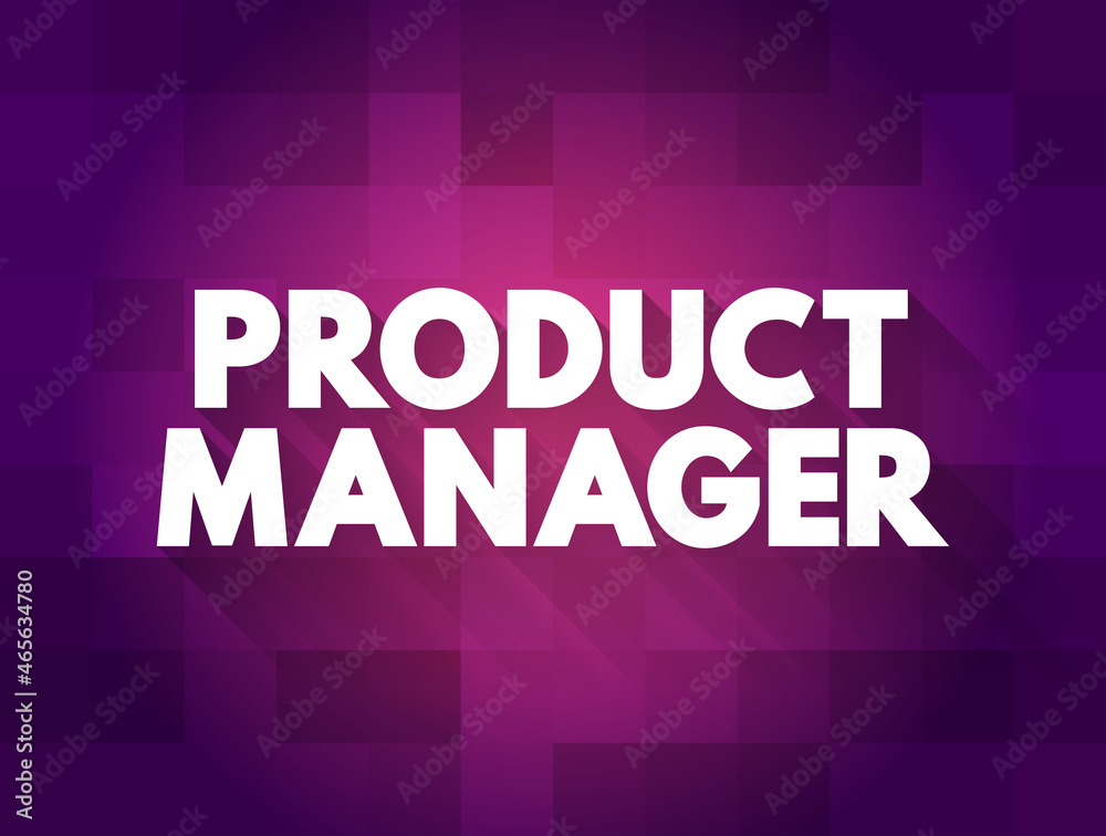 Product manager text quote, concept background Product manager text quote, concept background