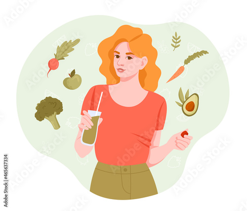 Green smoothie as healthy diet concept