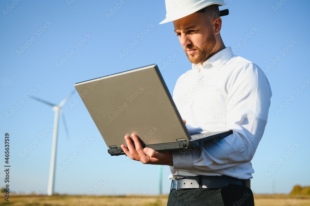 Power engineer are working with wind turbines. Power engineer are working with wind turbines.