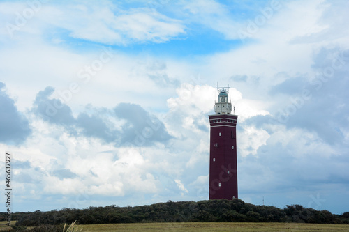 The Westhoofd lighthouse in Ouddorp in the Netherlands, in landscape photo