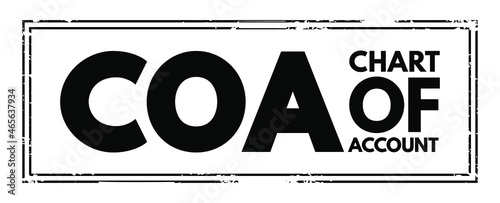COA - Chart of Account acronym, business concept background