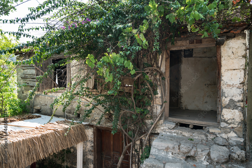 Kayaköy Abandoned ghost town, stone houses and ruins. The site of the ...