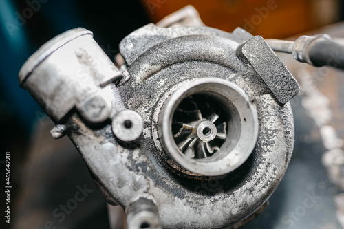 diagnostics and repair of a turbine of a car engine, a turbocharger.