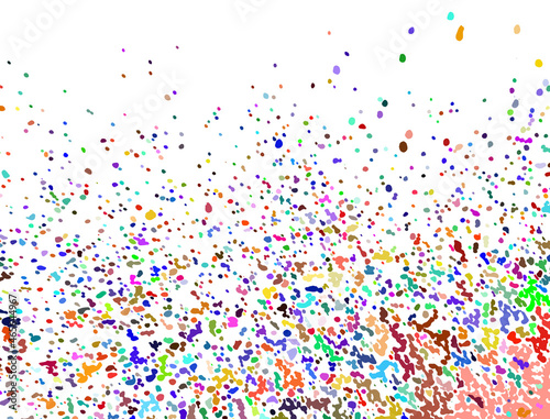 Colored spots and splashes on white background