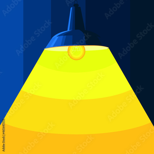 Lamp blue yellow light vector