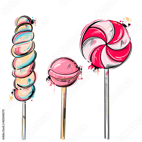 Vector abstract illustration of lollipops