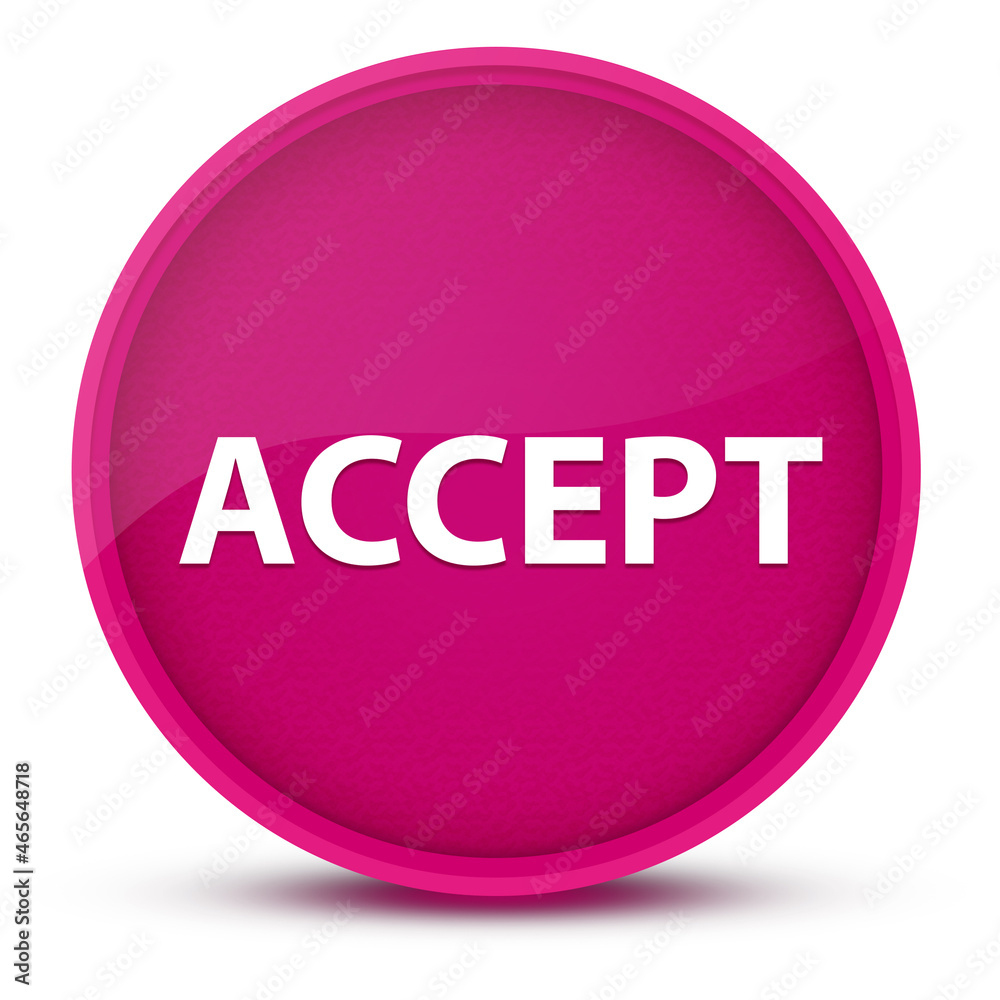 Accept luxurious glossy pink round button abstract Accept luxurious glossy pink round button abstract