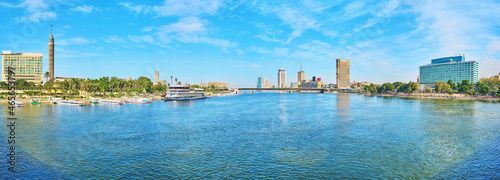 Panorama from Qasr El Nil bridge, Cairo, Egypt photo