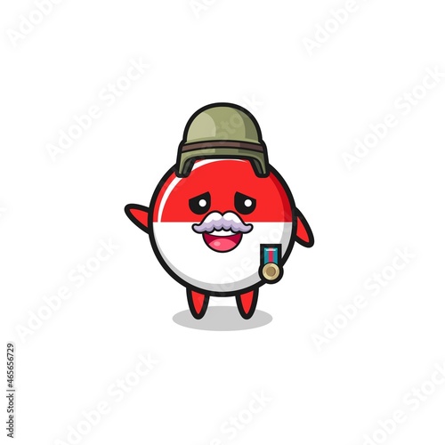 cute indonesia flag as veteran cartoon © heriyusuf