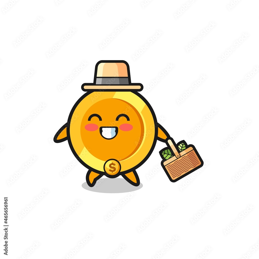 dollar coin herbalist character searching a herbal dollar coin herbalist character searching a herbal