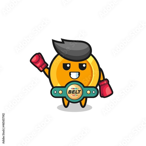 dollar coin boxer mascot character