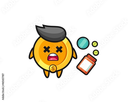 illustration of overdose dollar coin character