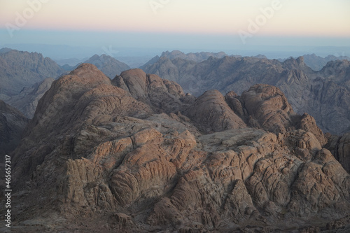 Beautiful view of Mount Sinai in South Sinai Governorate, Egypt photo