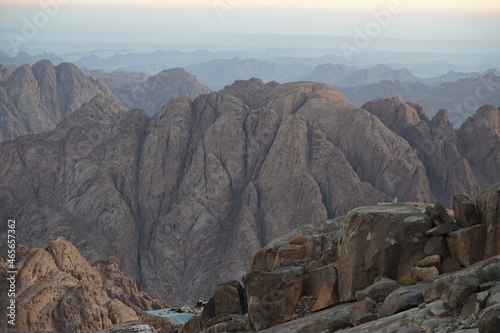 Beautiful view of Mount Sinai in South Sinai Governorate, Egypt photo