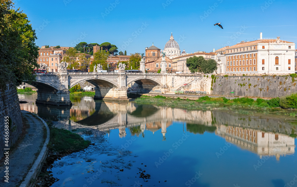 Bridge Sisto and his reflection- Rome