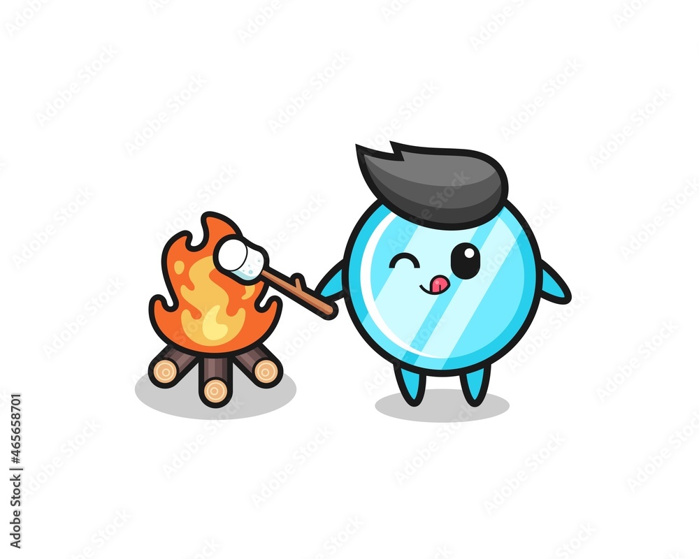 mirror character is burning marshmallow
