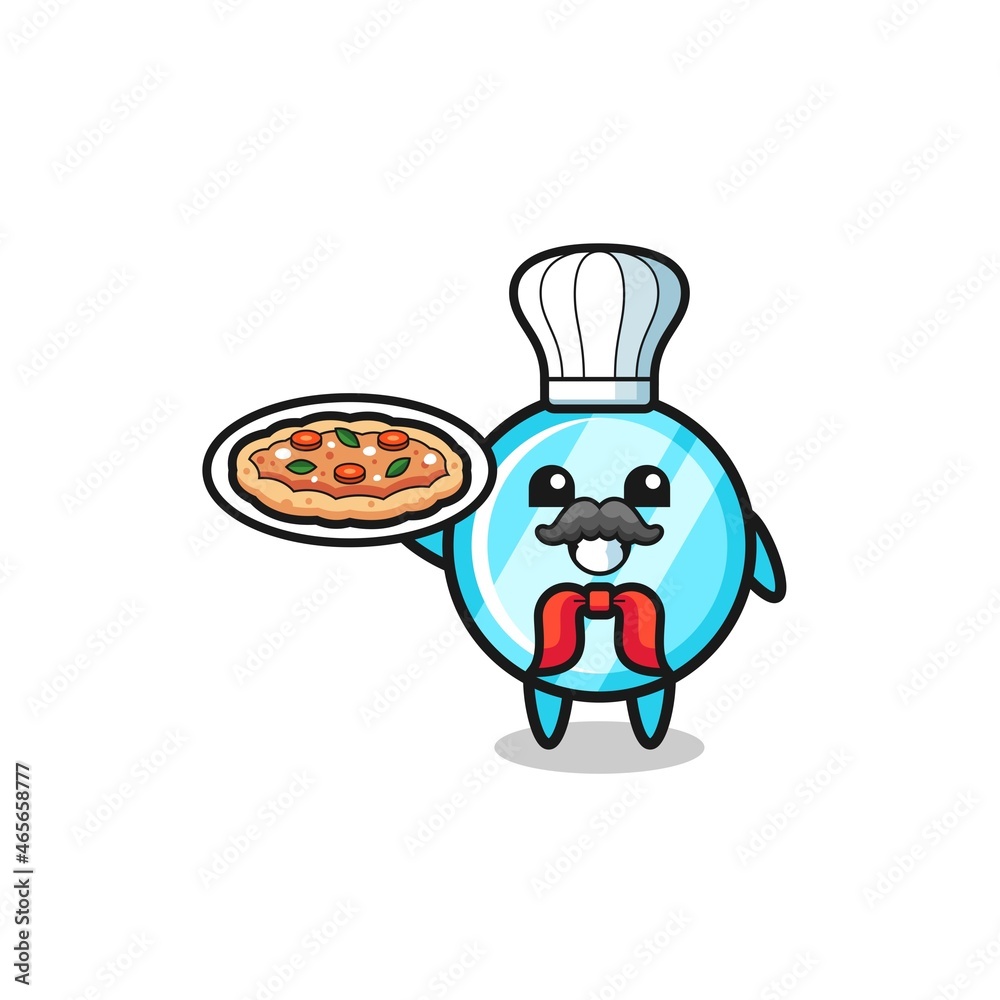 mirror character as Italian chef mascot mirror character as Italian chef mascot