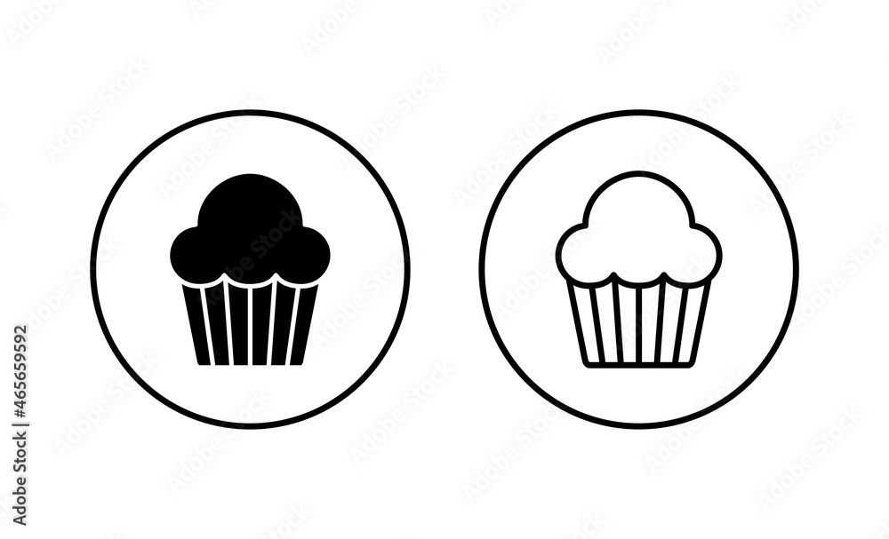 Cup cake icons set. Cup cake sign and symbol Cup cake icons set. Cup cake sign and symbol