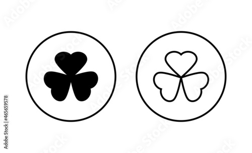 Clover icons set. clover sign and symbol. four leaf clover icon.