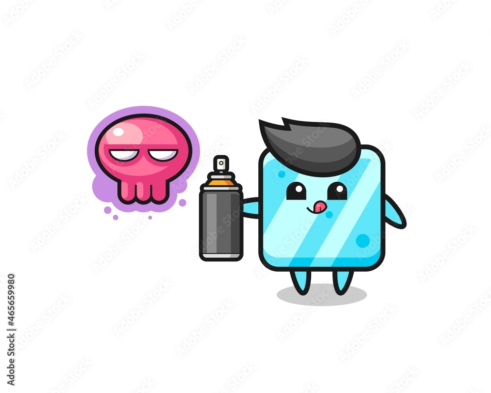 ice cube cartoon make a graffiti with a spray paint ice cube cartoon make a graffiti with a spray paint