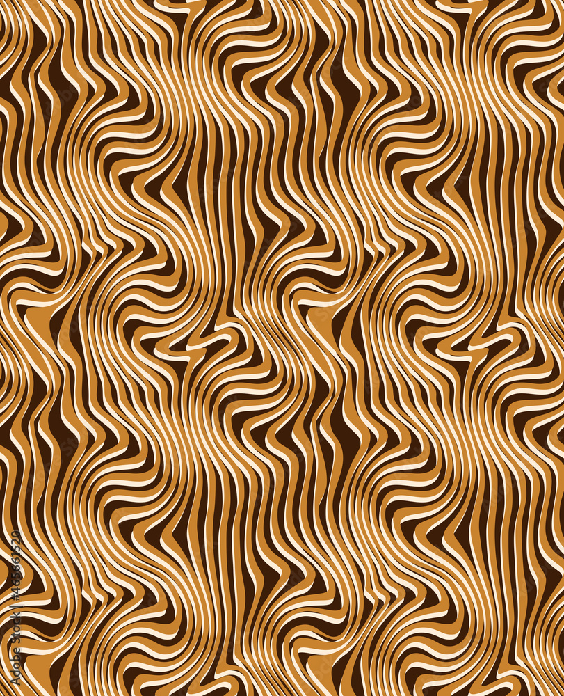 Seamless pattern with linear wavy stripes. Repeating background with waves. Stylish print.