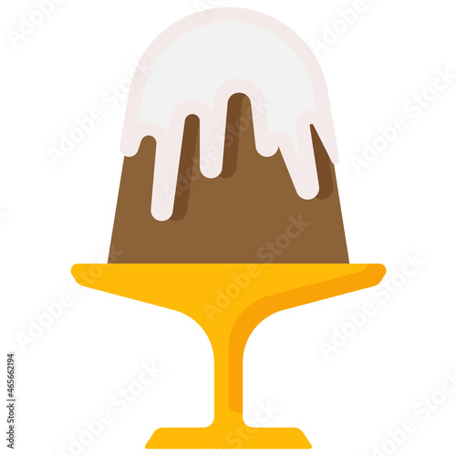 plum pudding flat icon