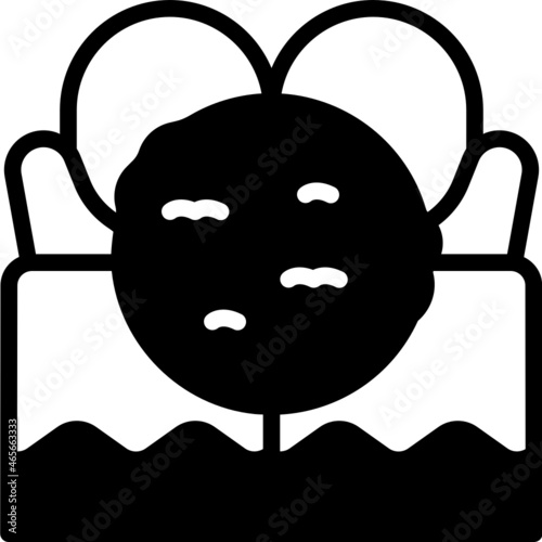 snowball solid line icon