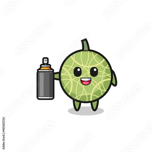 the cute melon as a graffiti bomber