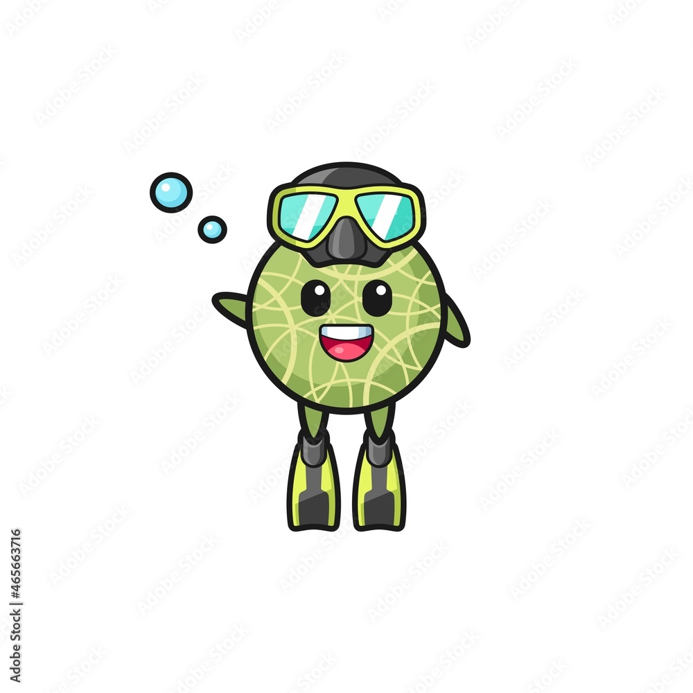 the melon diver cartoon character the melon diver cartoon character