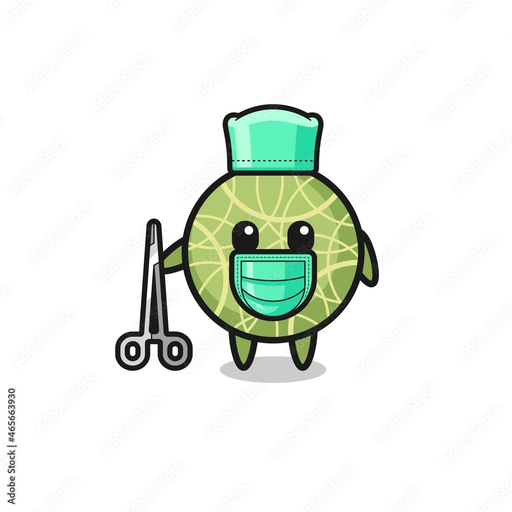 surgeon melon mascot character surgeon melon mascot character