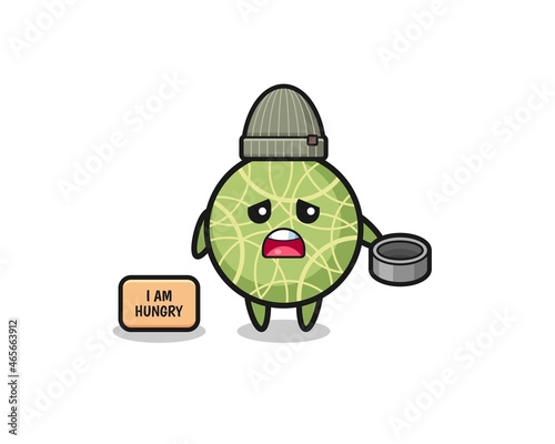 cute melon beggar cartoon character