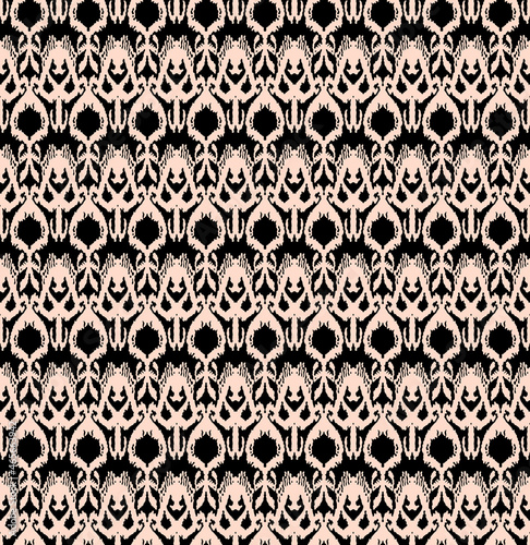 Seamless ikat ethnic pattern, baroque print. 