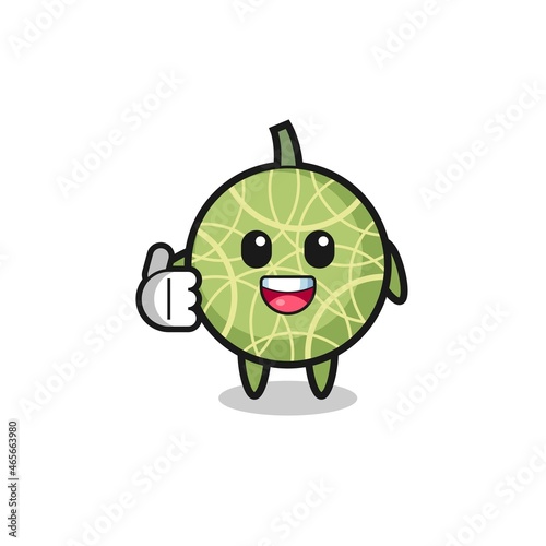 melon mascot doing thumbs up gesture