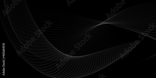 Abstract grey wave on a black background 