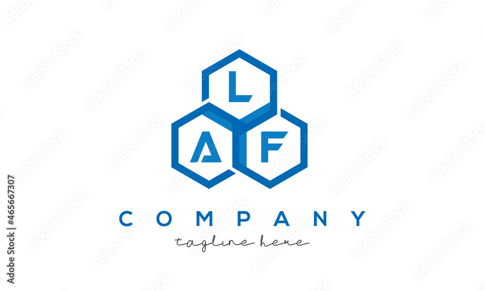 LAF letters design logo with three polygon hexagon logo vector template LAF letters design logo with three polygon hexagon logo vector template