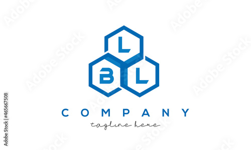 LBL letters design logo with three polygon hexagon logo vector template photo