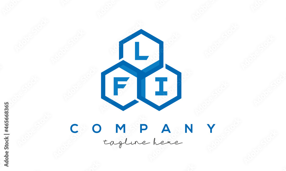 LFI letters design logo with three polygon hexagon logo vector template LFI letters design logo with three polygon hexagon logo vector template