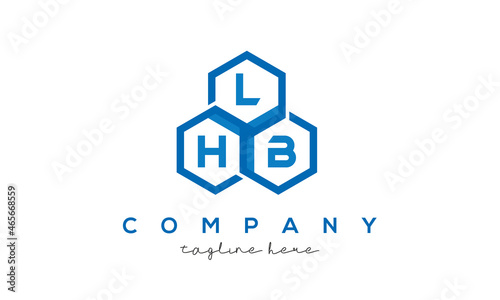 LHB letters design logo with three polygon hexagon logo vector template photo