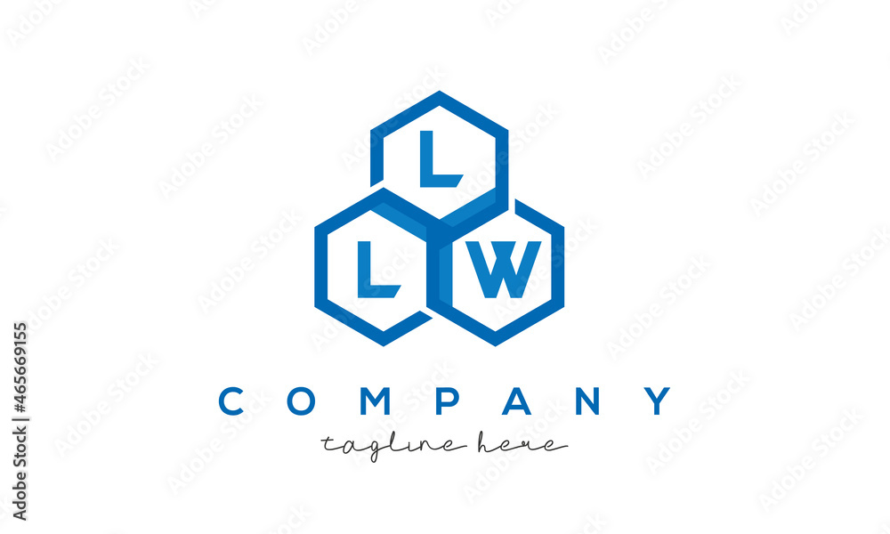 LLW letters design logo with three polygon hexagon logo vector template LLW letters design logo with three polygon hexagon logo vector template