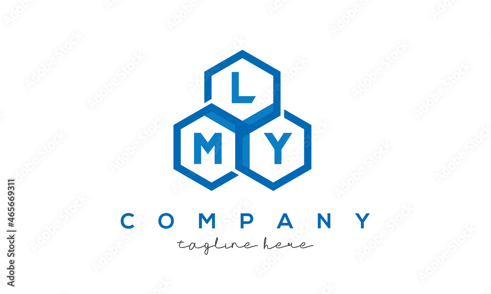LMY letters design logo with three polygon hexagon logo vector template LMY letters design logo with three polygon hexagon logo vector template