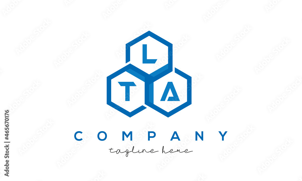LTA letters design logo with three polygon hexagon logo vector template LTA letters design logo with three polygon hexagon logo vector template