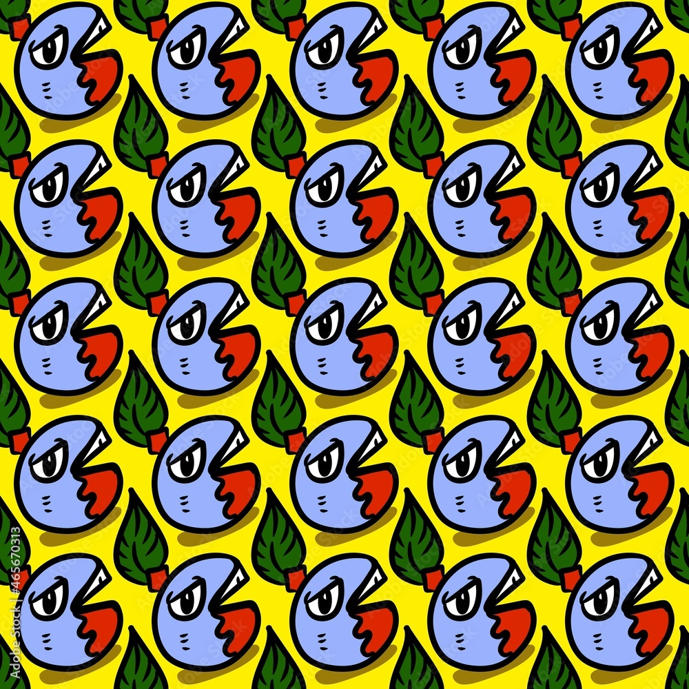 seamless pattern of cute monster cartoon seamless pattern of cute monster cartoon