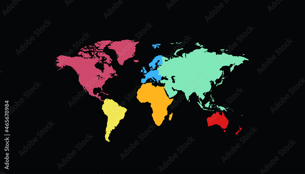Fototapeta premium World map. Color vector modern.