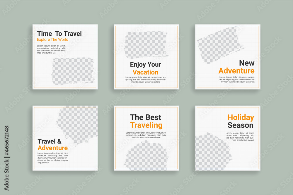 Set of social media template post for promotion. Instagram feed design for ads. Set of social media template post for promotion. Instagram feed design for ads.