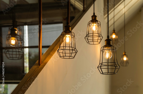Obraz na płótnie Modern style lighting bulb decor, Luxury retro light bulb interior lighting lamp for home decor