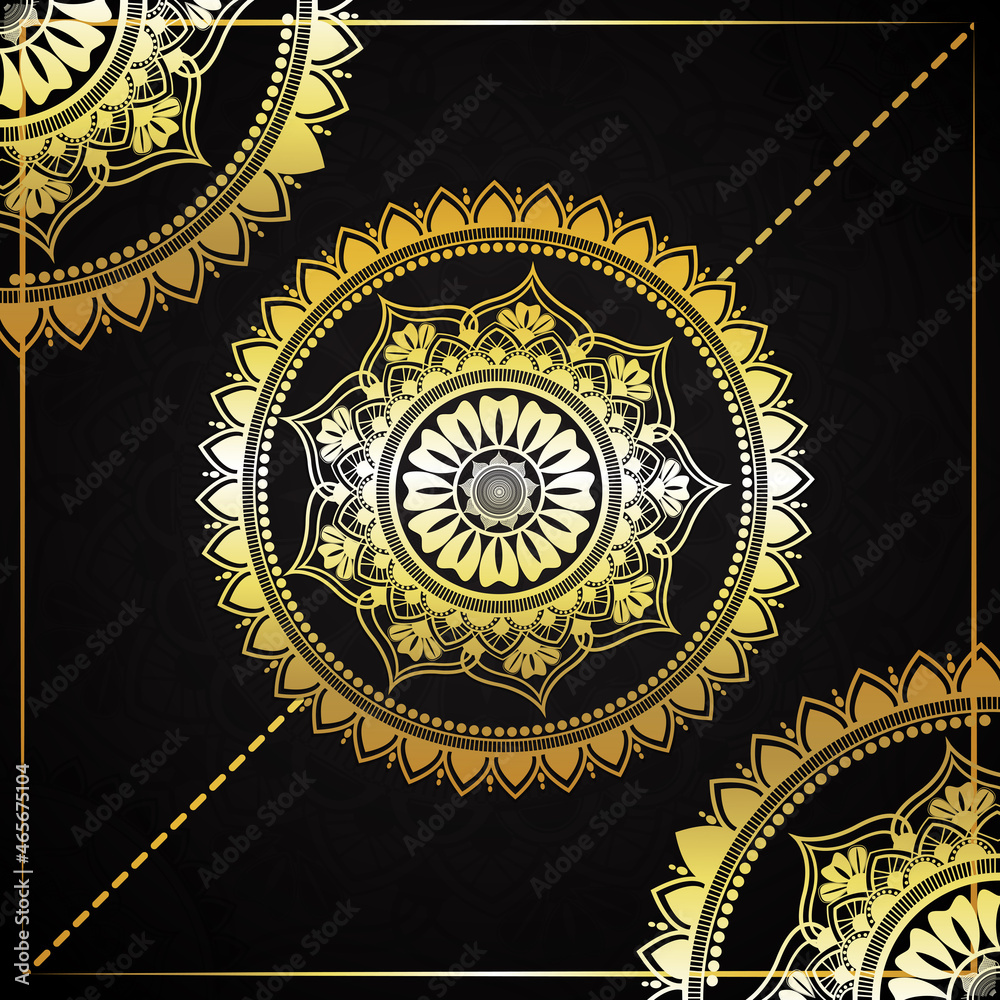 Fototapeta premium Luxury mandala background with golden decoration