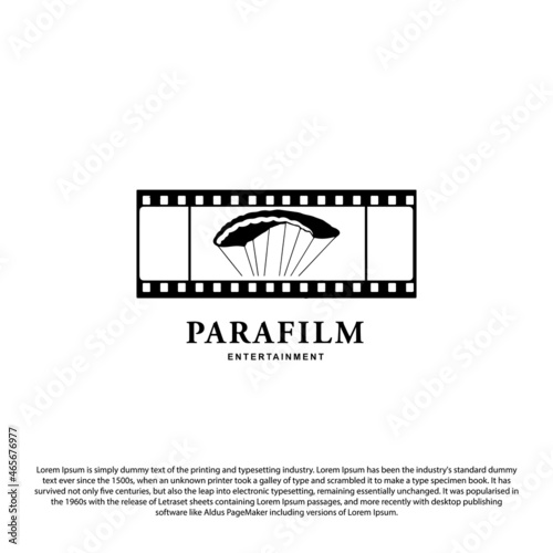 Creative parafilm logo design. paragliding and film logo for your brand or others.