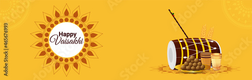 happy vaisakhi sikh festival illustration celebration banner