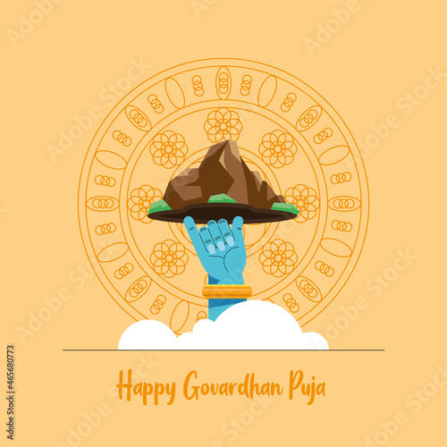 lord krishna hand lifting mountain